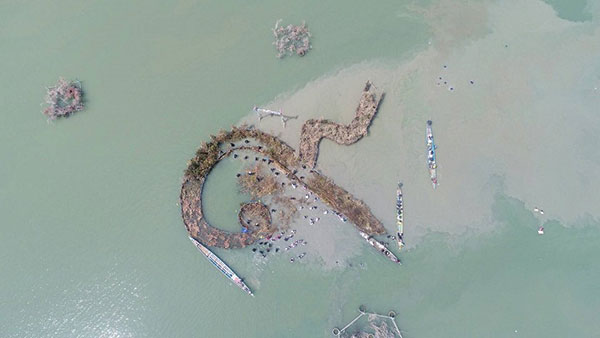 กลุ่มชาวประมง สร้างบ้านปลาเป็นรูปเลข ๙ จารึกไว้ด้วยความภักดี กลุ่มชาวประมง สร้างบ้านปลาเป็นรูปเลข ๙ จารึกไว้ด้วยความภักดี