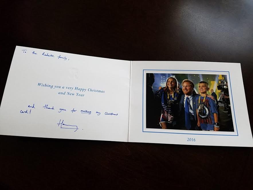 เจ้าชายแฮร์รี่ ส่งการ์ดอวยพรถึงเด็ก เจ้าชายแฮร์รี่ ส่งการ์ดอวยพรถึงเด็ก