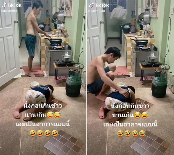 พ่อทำกับข้าวแป๊บเดียวหันมาเงิบลูกหลับรอไม่ไหว พ่อทำกับข้าวแป๊บเดียวหันมาเงิบลูกหลับรอไม่ไหว