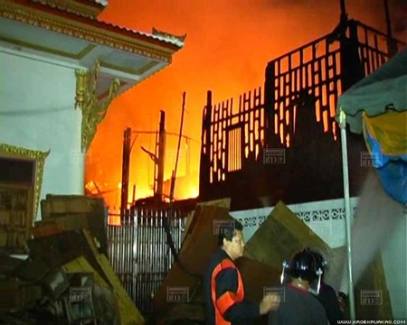 ไฟไหม้วัดบางนางบุญ ปทุมธานี เสียหาย 20 ล้าน