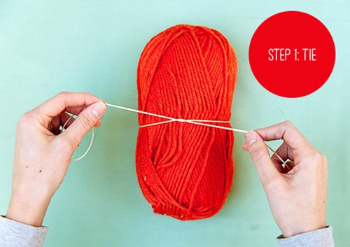 โบว์ห่อของขวัญจากม้วนไหมพรม