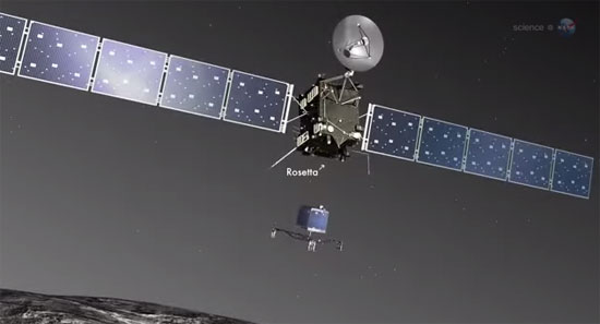 ภาพจำลองยานลงจอดบนดาวหาง ภาพจำลองยานลงจอดบนดาวหาง