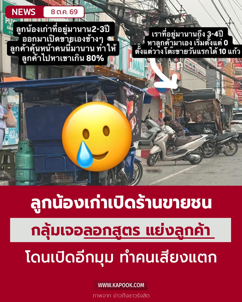 ลูกน้องเก่าแยกตัวไปขายของแข่ง ลูกน้องเก่าแยกตัวไปขายของแข่ง