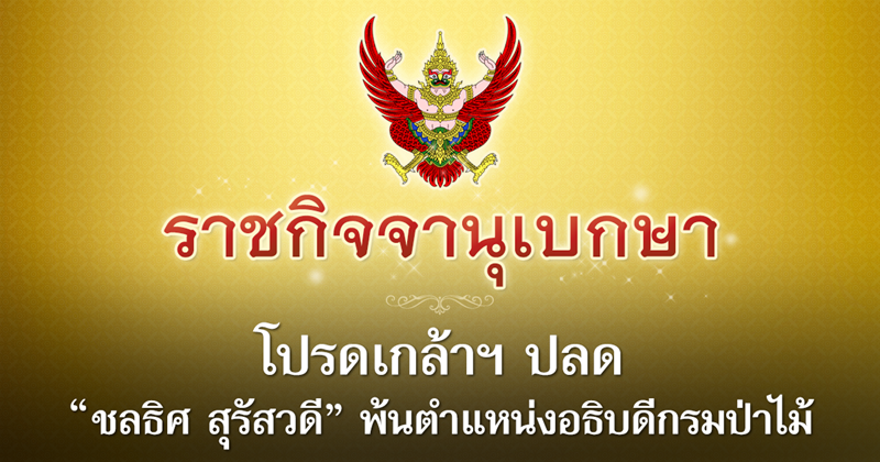 ปลดงอธิบดีกรมป่าไม้ ปลดงอธิบดีกรมป่าไม้