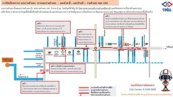 เส้นทางเลี่ยงจุดสร้างรถไฟฟ้า เส้นทางเลี่ยงจุดสร้างรถไฟฟ้า