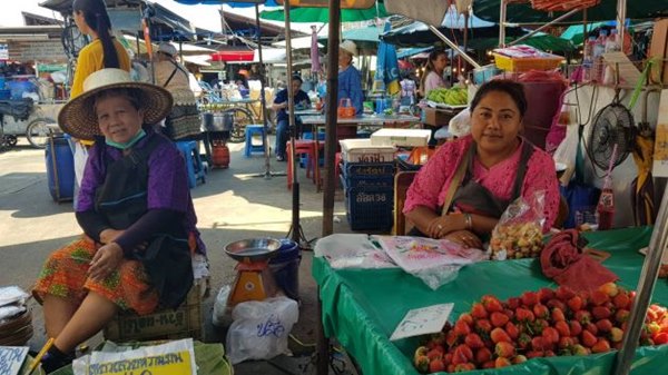 พ่อค้าแม่ค้าตลาดท่าน้ำนนท์ใส่ชุดไทยขายของ พ่อค้าแม่ค้าตลาดท่าน้ำนนท์ใส่ชุดไทยขายของ