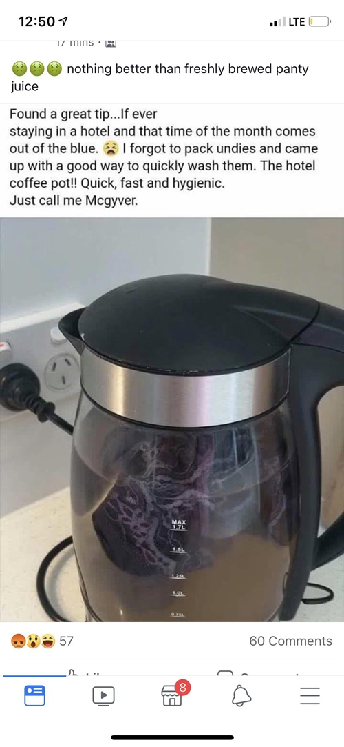 ต้มกางเกงในเปื้อนเมนส์ในกาต้มน้ำโรงแรม ต้มกางเกงในเปื้อนเมนส์ในกาต้มน้ำโรงแรม