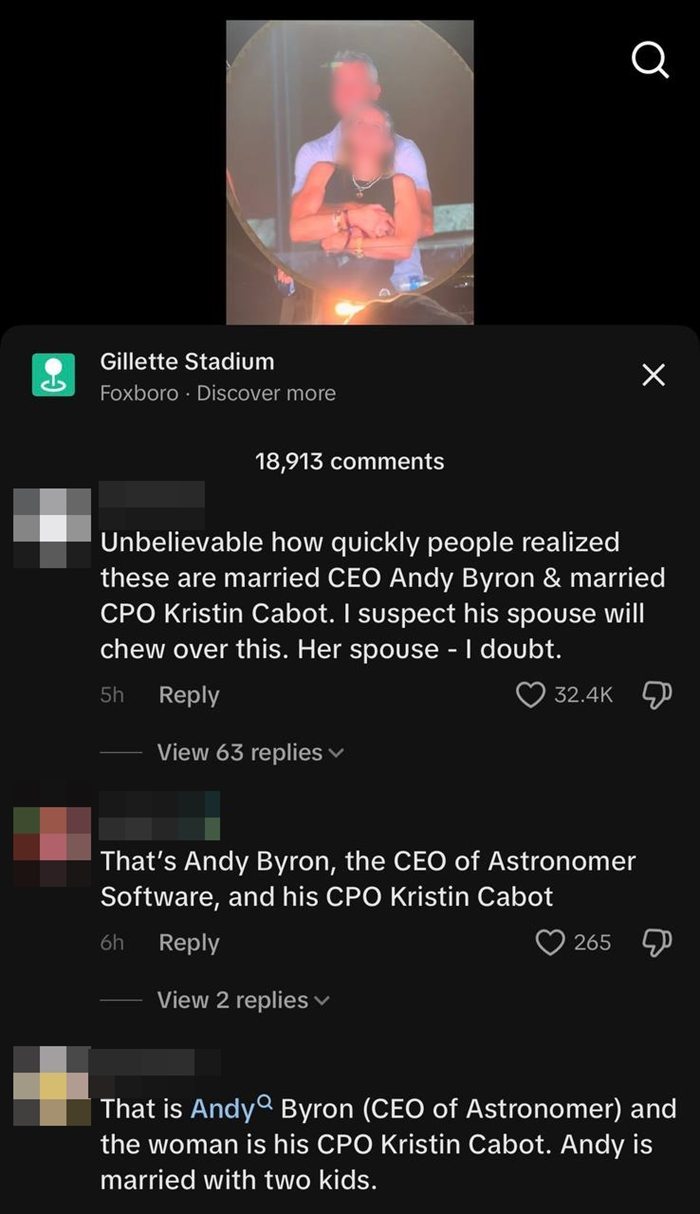 CEO บ. ใหญ่ แอบเล่นชู้หัวหน้า HR กอดกันฉ่ำ โป๊ะแรงกลางคอนเสิร์ต Coldplay CEO บ. ใหญ่ แอบเล่นชู้หัวหน้า HR กอดกันฉ่ำ โป๊ะแรงกลางคอนเสิร์ต Coldplay