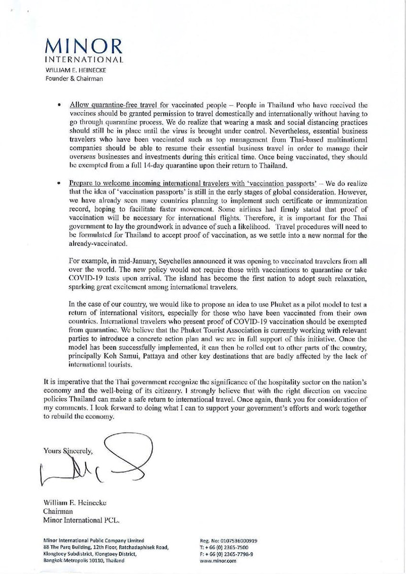 Bill Heinecke ส่งจดหมายถึง ประยุทธ์ Bill Heinecke ส่งจดหมายถึง ประยุทธ์