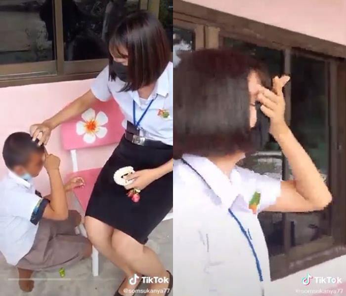 นักเรียนไหว้ครูในวันแม่ นักเรียนไหว้ครูในวันแม่