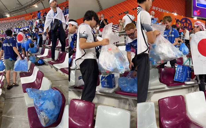 แฟนบอลญี่ปุ่นเก็บขยะ แฟนบอลญี่ปุ่นเก็บขยะ