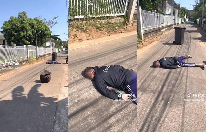 ลุงเมานอนหลับกลางถนน เลือดคั่งในสมอง ลุงเมานอนหลับกลางถนน เลือดคั่งในสมอง