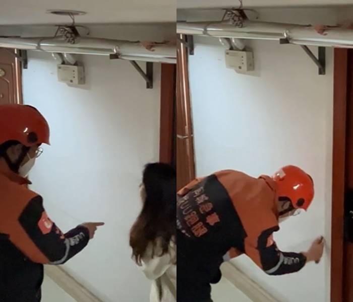 พนักงานส่งของ เตือนภัยผู้หญิง พนักงานส่งของ เตือนภัยผู้หญิง