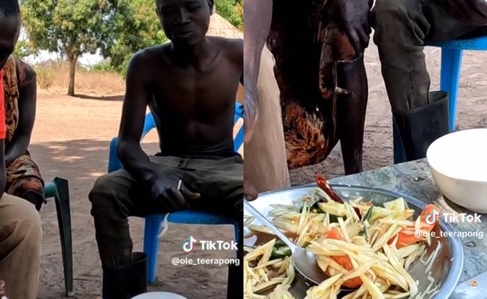 คนซูดานใต้ ชิมส้มตำปลาร้า คนซูดานใต้ ชิมส้มตำปลาร้า