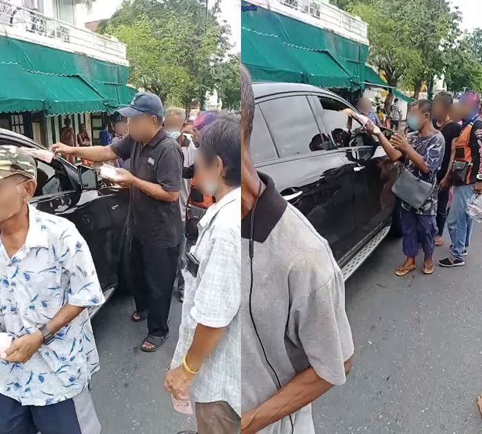 เศรษฐีใจบุญ ขับเบนซ์แจกเงิน เศรษฐีใจบุญ ขับเบนซ์แจกเงิน