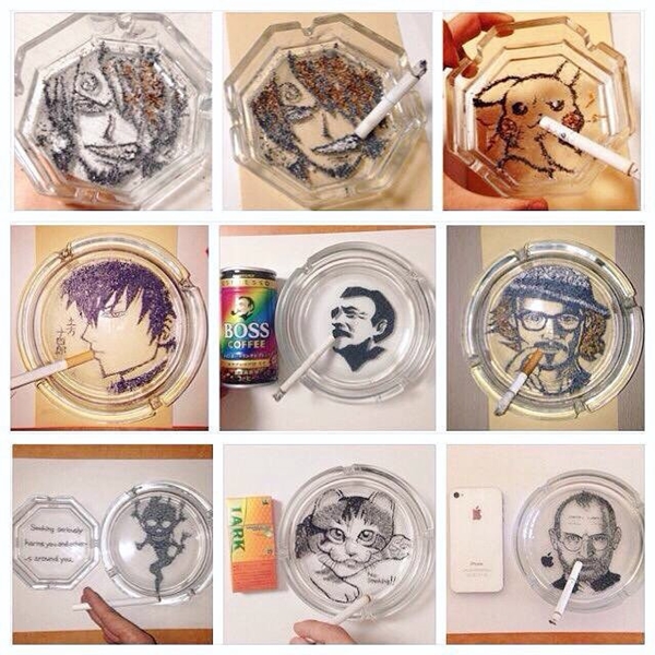 ศิลปะจากขี้บุหรี่ ศิลปะจากขี้บุหรี่