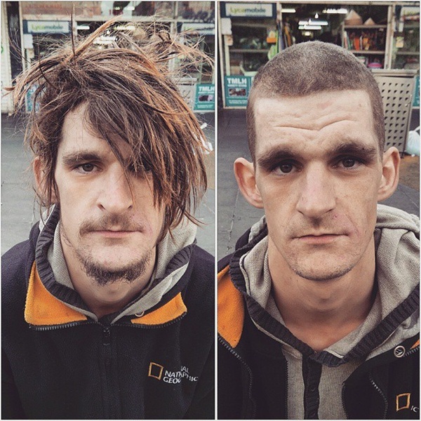 อดีตหนุ่มติดยาเริ่มต้นชีวิตใหม่ ตัดผมฟรีให้คนไร้บ้าน อดีตหนุ่มติดยาเริ่มต้นชีวิตใหม่ ตัดผมฟรีให้คนไร้บ้าน