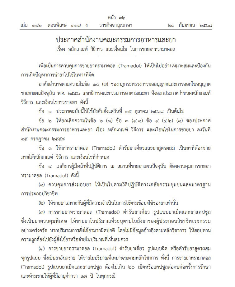 คุมเข้มเงื่อนไข ยาแก้ปวดดัง ห้ามขายให้อายุต่ำกว่า 17 ปี ทุกกรณี คุมเข้มเงื่อนไข ยาแก้ปวดดัง ห้ามขายให้อายุต่ำกว่า 17 ปี ทุกกรณี