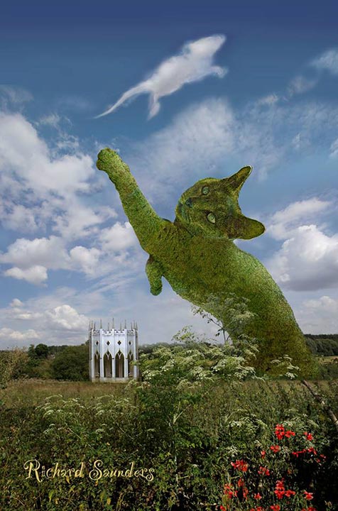 แต่งภาพแมวเป็นพุ่มไม้ แต่งภาพแมวเป็นพุ่มไม้