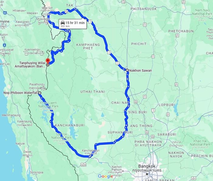 เส้นทางกาญจนบุรี ตาก เส้นทางกาญจนบุรี ตาก