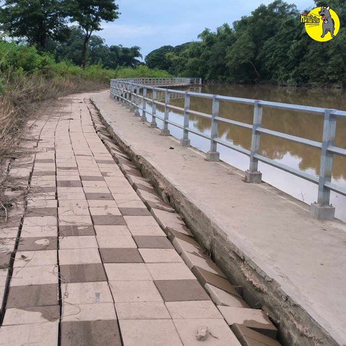 เขื่อนป้องกันตลิ่ง งบสร้าง 23 ล้าน อยู่ได้ปีเดียวทรุด เขื่อนป้องกันตลิ่ง งบสร้าง 23 ล้าน อยู่ได้ปีเดียวทรุด