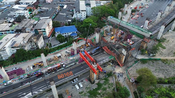 คนงานเล่านาทีระทึก คานทางด่วนย่านพระราม 2 ถล่ม คนงานเล่านาทีระทึก คานทางด่วนย่านพระราม 2 ถล่ม