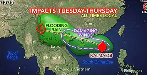 พายุไต้ฝุ่นคัลแมกี เตือนไทยฝนตกหนัก 16-18 ก.ย. พายุไต้ฝุ่นคัลแมกี เตือนไทยฝนตกหนัก 16-18 ก.ย.