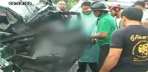 คลิปอุบัติเหตุรถแหกโค้งเขาใหญ่ แคปติวาพุ่งชนปาเจโร่ ดับ 4 คลิปอุบัติเหตุรถแหกโค้งเขาใหญ่ แคปติวาพุ่งชนปาเจโร่ ดับ 4