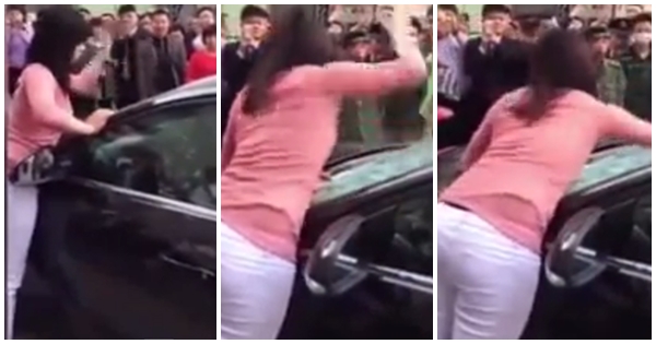 แค้นถูกนอกใจ ภรรยาพลังช้างทุบกระจกรถสามีแตกด้วยมือเปล่า แค้นถูกนอกใจ ภรรยาพลังช้างทุบกระจกรถสามีแตกด้วยมือเปล่า