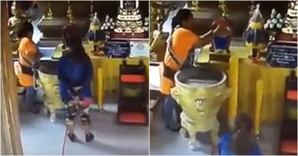 คลิปแฉชัด ๆ มนุษย์ป้าฉกเงินตู้บริจาคในวัด ก่อนหนีลอยนวล คลิปแฉชัด ๆ มนุษย์ป้าฉกเงินตู้บริจาคในวัด ก่อนหนีลอยนวล