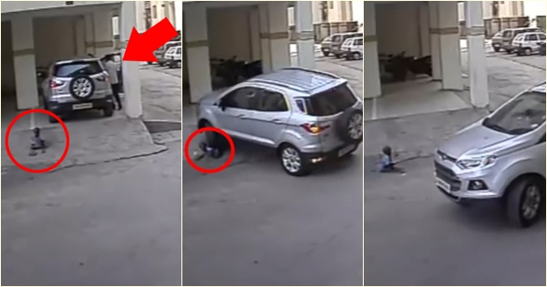 รถ SUV ถอยหลังทับร่างเด็ก รถ SUV ถอยหลังทับร่างเด็ก