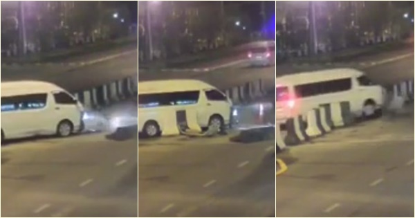 รถตู้ขับชนแบริเออร์ รถตู้ขับชนแบริเออร์