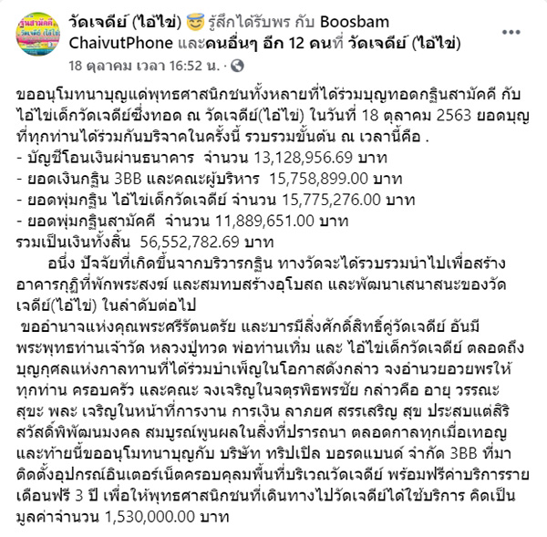 ยอดทำบุญทอดกฐินสามัคคี ไอ้ไข่ ยอดทำบุญทอดกฐินสามัคคี ไอ้ไข่