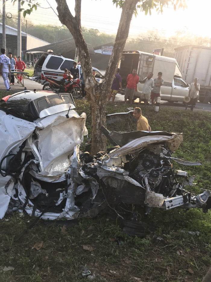 เสียหลักชนต้นไม้ เสียหลักชนต้นไม้