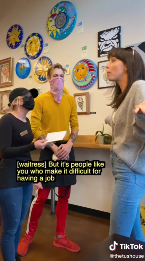 ลูกค้าสาวไม่ยอมใส่แมสก์ ลูกค้าสาวไม่ยอมใส่แมสก์