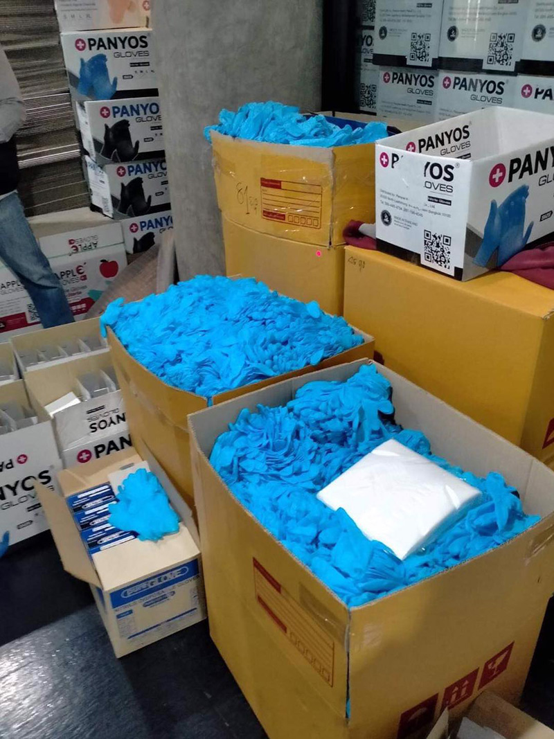 ถุงมือยาง ถุงมือยาง