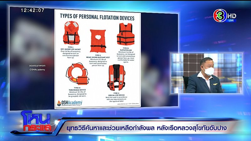 ทร. ยันกำลังพล ร.ล.สุโขทัย มีเสื้อชูชีพทุกนาย ทร. ยันกำลังพล ร.ล.สุโขทัย มีเสื้อชูชีพทุกนาย