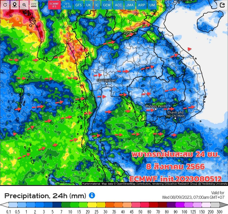 เปิดภาพเรดาร์มรสุมเข้าไทย เปิดภาพเรดาร์มรสุมเข้าไทย