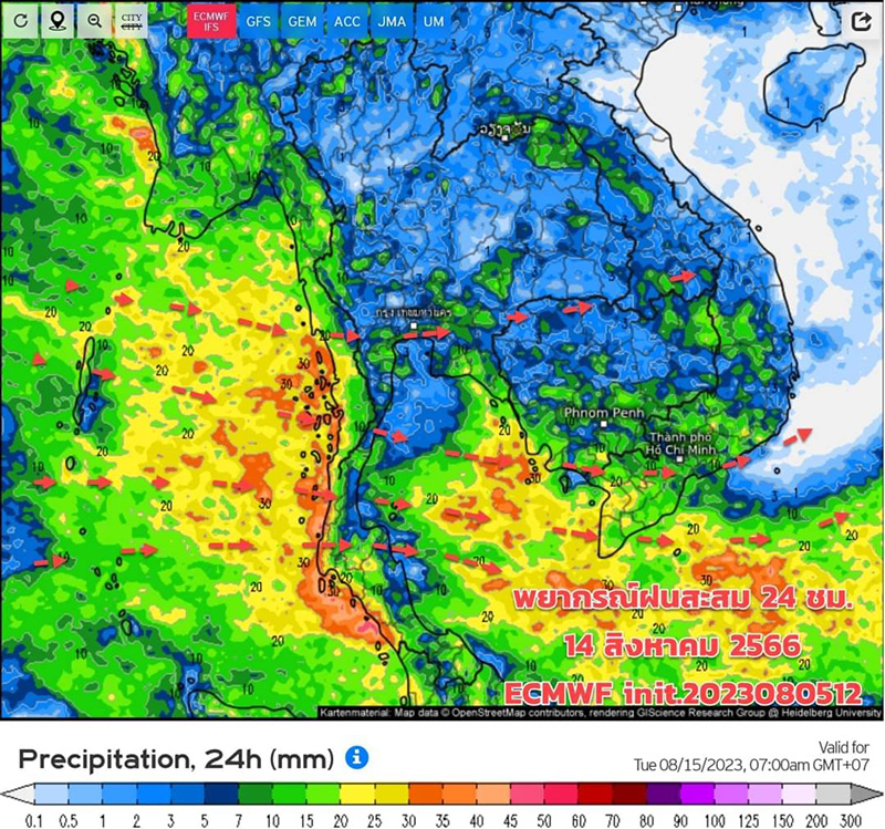 เปิดภาพเรดาร์มรสุมเข้าไทย เปิดภาพเรดาร์มรสุมเข้าไทย