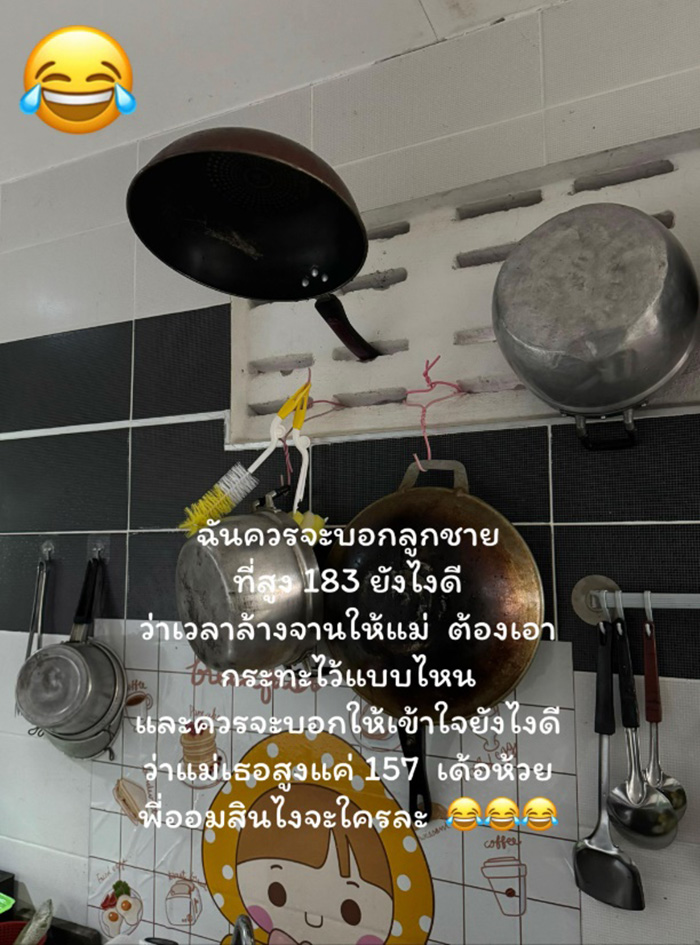 แม่ให้ลูกชายล้างจาน แม่ให้ลูกชายล้างจาน