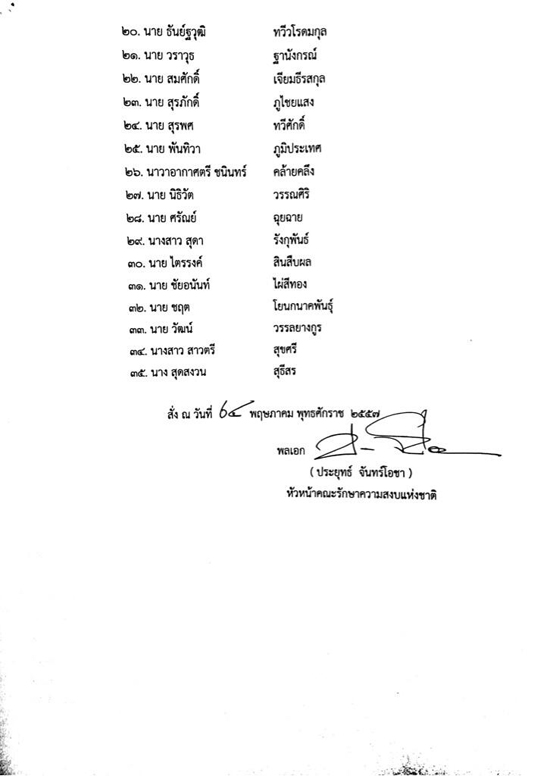 คสช. เรียกรายงานตัวเพิ่มอีก 35 คน-คนดังเพียบ คสช. เรียกรายงานตัวเพิ่มอีก 35 คน-คนดังเพียบ
