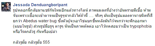 อ.เจษฎา แจงชัดภาพมือเป็นรูเพราะโดนแมลงกัด เป็นภาพตัด อ.เจษฎา แจงชัดภาพมือเป็นรูเพราะโดนแมลงกัด เป็นภาพตัด