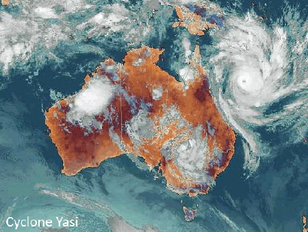พายุไซโคลนยาซี พัดเข้าชายฝั่งออสเตรเลียแล้ว    