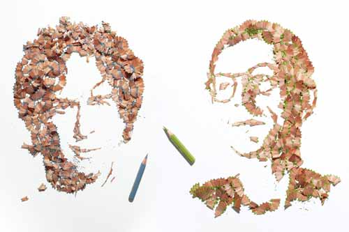 ว้าว! ศิลปะภาพคนจากเศษเหลาดินสอสี