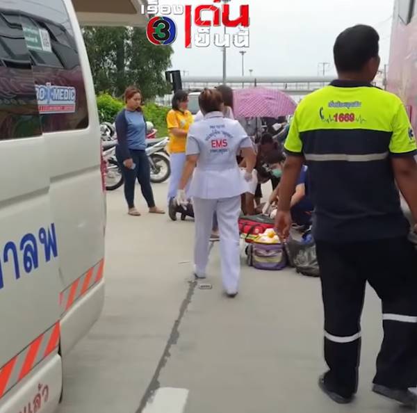 โชเฟอร์รถบัส ขับรถทับ หนุ่มขี่ จยย. ขาขาด