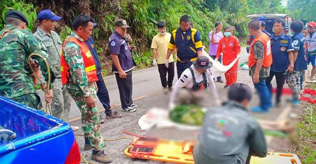 รถเจ้าหน้าที่ชลประทานตกเหว