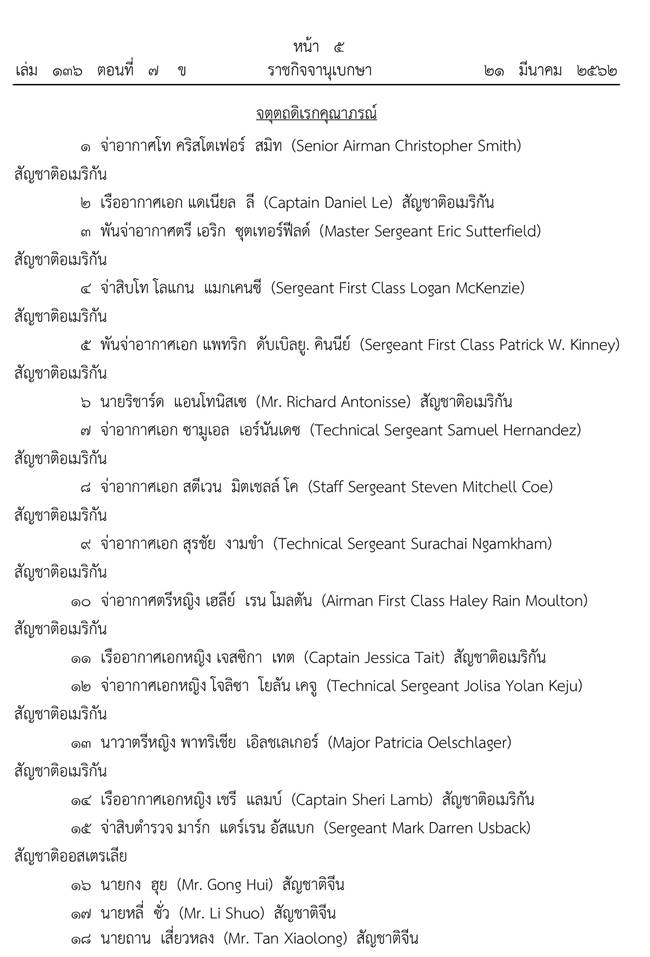 พระราชทานเครื่องราชฯ 187 จิตอาสา ช่วยเหลือ 13 หมูป่าออกจากถ้ำหลวง