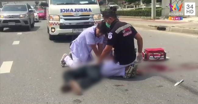 มอเตอร์ไซค์ชนสองแถว