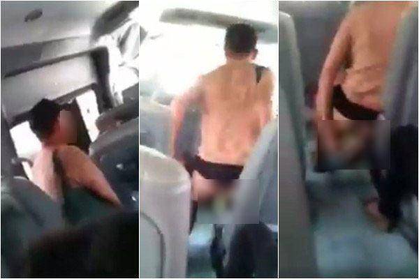 หื่นอันลิมิต ! ชายโรคจิตใช้มะเขือยาวช่วยตัวเองบนรถตู้ คลิปแชร์ว่อน