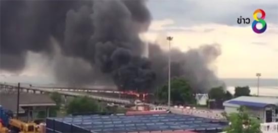 ไฟไหม้ท่าเรือฟิวเจอร์พอร์ท คาด เป็นเพราะไฟฟ้าลัดวงจร